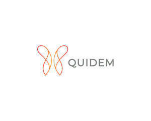 Elegant butterfly gradient logo. Jewellery boutique outline logotype. Beauty salon spa cosmetics...