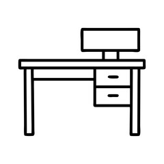 minimal desk icon, minimal desk line art - simple line art of minimal desk, perfect for minimal desk logos and icons