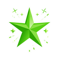 Obraz premium Green star icon with glowing effect
