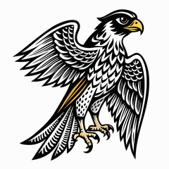 Obraz premium Majestic Falcon with Outstretched Wings Detailed Vector Illustration