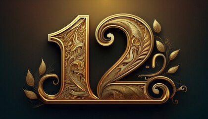 Number 12 gold. Generated image