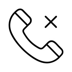 missed call icon, missed call line art - simple line art of missed call, perfect for missed call logos and icons