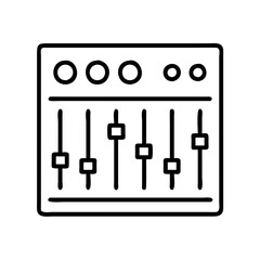 mixing console icon, mixing console line art - simple line art of mixing console, perfect for mixing console logos and icons