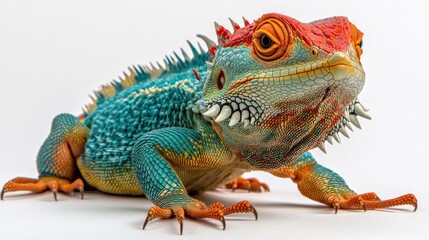 Obraz premium Vibrant Lizard with Colorful Scales and Unique Texture Details