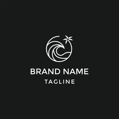 dream scene villages , summer ocean, nature and beauty logo