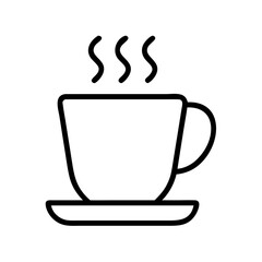 morning coffee icon, morning coffee line art - simple line art of morning coffee, perfect for morning coffee logos and icons