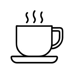 morning coffee icon, morning coffee line art - simple line art of morning coffee, perfect for morning coffee logos and icons