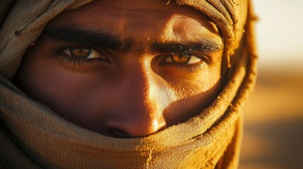 Close-up portrait of a Bedouin.