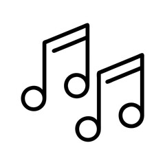 musical notes icon, musical notes line art - simple line art of musical notes, perfect for musical notes logos and icons