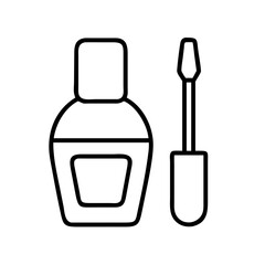 nail polish icon, nail polish line art - simple line art of nail polish, perfect for nail polish logos and icons