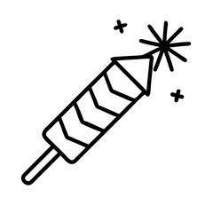 new year s firecracker icon, new year s firecracker line art - simple line art of new year s firecracker, perfect for new year s firecracker logos and icons