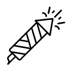 new year s firecracker icon, new year s firecracker line art - simple line art of new year s firecracker, perfect for new year s firecracker logos and icons