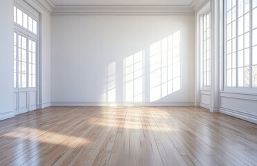 Empty modern home interior showcasing a minimalist aesthetic for creative ideas