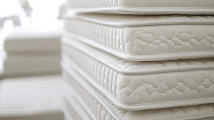 Close-up view of high-quality mattresses for ultimate comfort and support