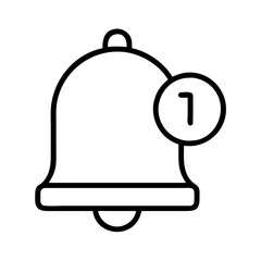 Obraz premium notification bell icon, notification bell line art - simple line art of notification bell, perfect for notification bell logos and icons
