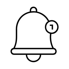 notification bell icon, notification bell line art - simple line art of notification bell, perfect for notification bell logos and icons