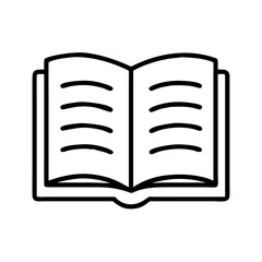 open book icon, open book line art - simple line art of open book, perfect for open book logos and icons