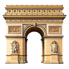 Parisian Charm: Arc de Triomphe Sticker - Iconic Landmark, French Capital, Travel Souvenir PNG Trip 