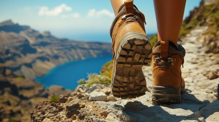 Hiking Adventure with Stunning Landscape and Mountain View