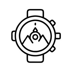 outdoor watch icon, outdoor watch line art - simple line art of outdoor watch, perfect for outdoor watch logos and icons