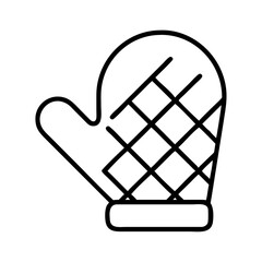 oven mitt icon, oven mitt line art - simple line art of oven mitt, perfect for oven mitt logos and icons