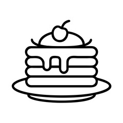 pancakes icon, pancakes line art - simple line art of pancakes, perfect for pancakes logos and icons