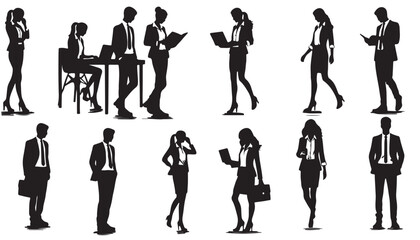 People working group of standing business vector illustration black and white design