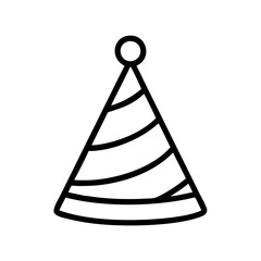 party hat icon, party hat line art - simple line art of party hat, perfect for party hat logos and icons