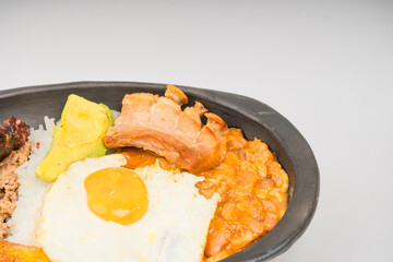 Tray paisa the most representative dish of Colombia