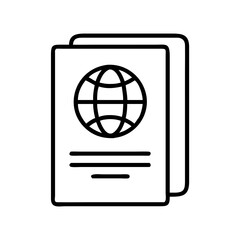 passport icon, passport line art - simple line art of passport, perfect for passport logos and icons