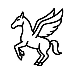 pegasus icon, pegasus line art - simple line art of pegasus, perfect for pegasus logos and icons