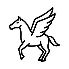 pegasus icon, pegasus line art - simple line art of pegasus, perfect for pegasus logos and icons