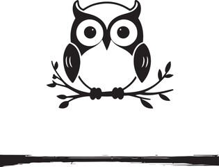 owl silhouette, owl vector image.