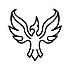 Naklejka premium phoenix icon, phoenix line art - simple line art of phoenix, perfect for phoenix logos and icons