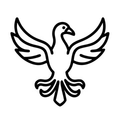 phoenix icon, phoenix line art - simple line art of phoenix, perfect for phoenix logos and icons