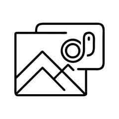 photo attachment icon, photo attachment line art - simple line art of photo attachment, perfect for photo attachment logos and icons