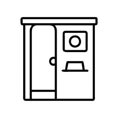 photo booth icon, photo booth line art - simple line art of photo booth, perfect for photo booth logos and icons