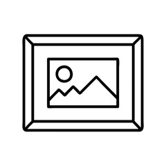 picture frame icon, picture frame line art - simple line art of picture frame, perfect for picture frame logos and icons