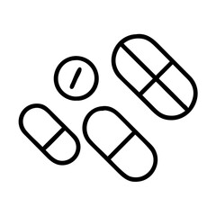 pills icon, pills line art - simple line art of pills, perfect for pills logos and icons