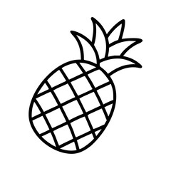 pineapple icon, pineapple line art - simple line art of pineapple, perfect for pineapple logos and icons