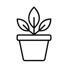 plant pot icon, plant pot line art - simple line art of plant pot, perfect for plant pot logos and icons