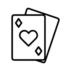 playing cards icon, playing cards line art - simple line art of playing cards, perfect for playing cards logos and icons