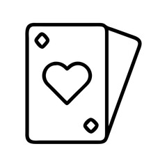 playing cards icon, playing cards line art - simple line art of playing cards, perfect for playing cards logos and icons