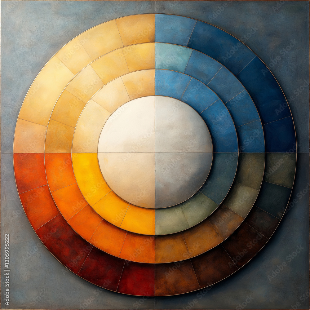 Aufkleber abstract circular pattern with warm and cool colors