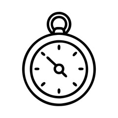 pocket watch icon, pocket watch line art - simple line art of pocket watch, perfect for pocket watch logos and icons