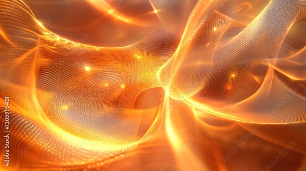 Aufkleber digital mesh of abstract forms and light reflections, creating a high-tech and futuristic background