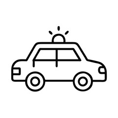 police car icon, police car line art - simple line art of police car, perfect for police car logos and icons