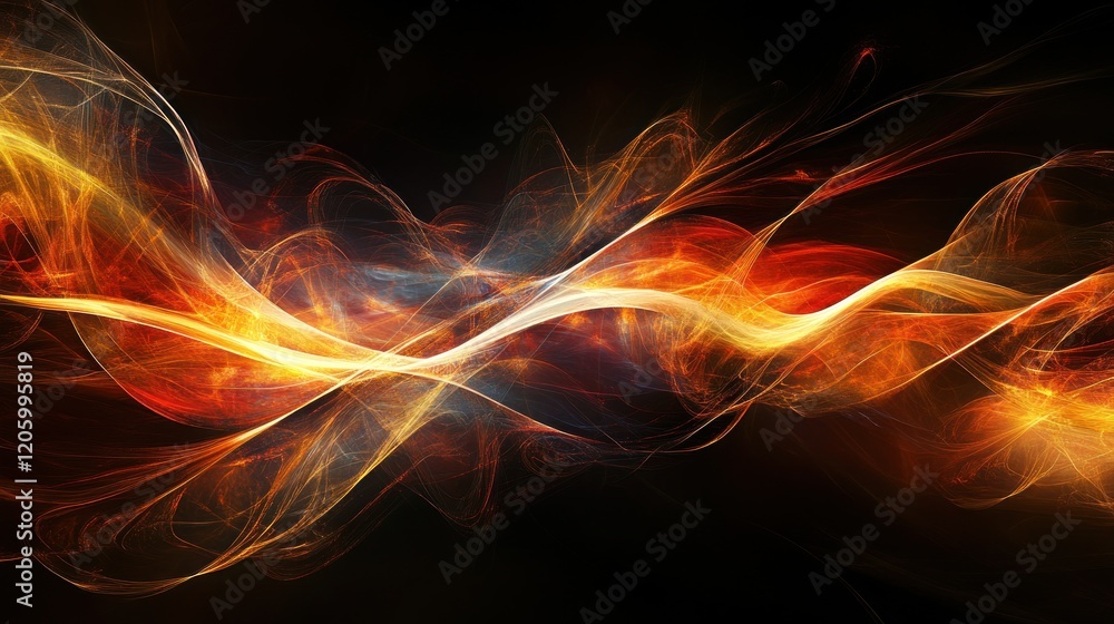 Aufkleber dynamic abstract design with jagged lines and bold colors on black background