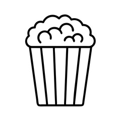 popcorn icon, popcorn line art - simple line art of popcorn, perfect for popcorn logos and icons