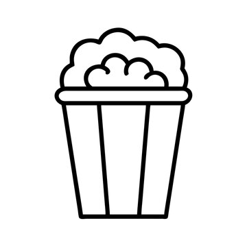 recommend clip art: popcorn bucket icon, popcorn bucket line art - simple line art of popcorn bucket, perfect for popcorn bucket logos and icons
